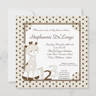 Snicker Doodle Giraffe Baby Shower Invitation