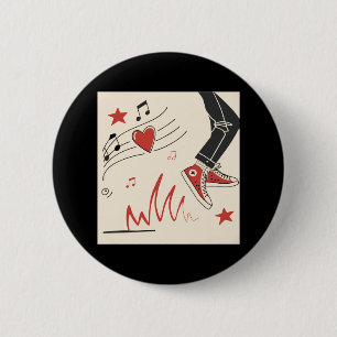 Snicker Music Colorful Expressive Digital Art Illu 6 Cm Round Badge