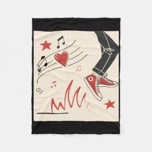 Snicker Music Colorful Expressive Digital Art Illu Fleece Blanket