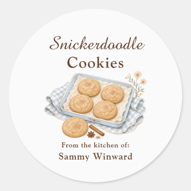 Snickerdoodle Cookie Gift Label (Front)