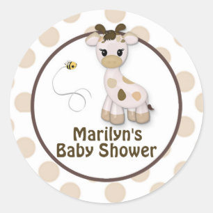 Snickerdoodle Giraffe Baby Shower Stickers