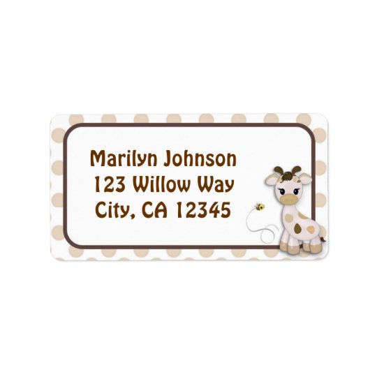 Snickerdoodle Giraffe & Bee Address Label Labels
