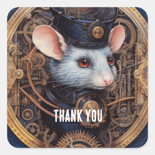 Snickerfur steampunk square sticker (Front)