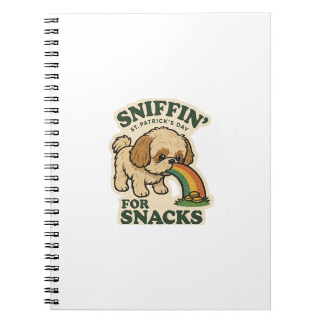 Sniffin' Snacks Shih Tzu St.Patrick's Day Notebook (Front)