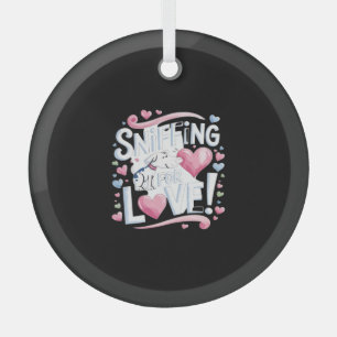 Sniffing for Love! Dog Glass Tree Decoration