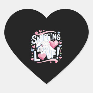 Sniffing for Love! Dog Heart Sticker