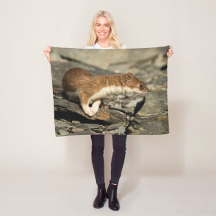 Sniffing Weasel Fleece Blanket