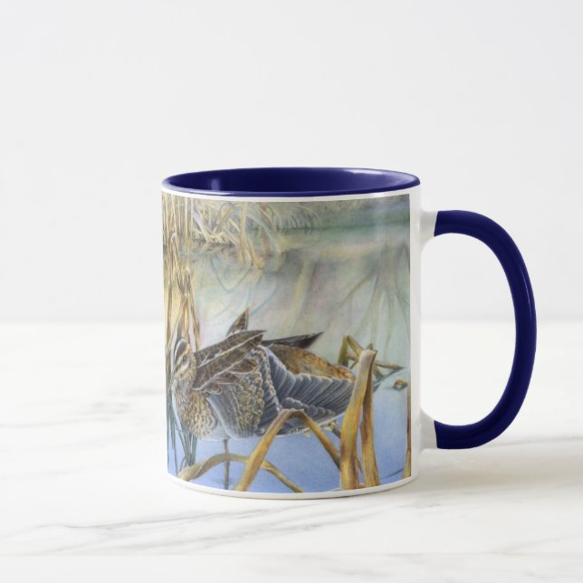 Snipe on a cold and frosty morning mug (Right)