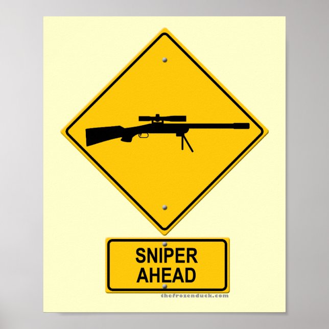 Sniper Ahead Warning Sign (Front)