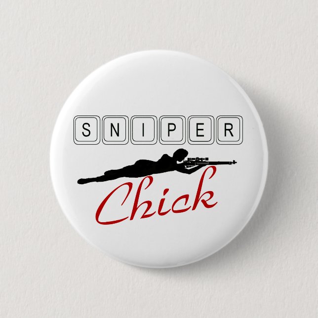 Sniper Chick 6 Cm Round Badge (Front)