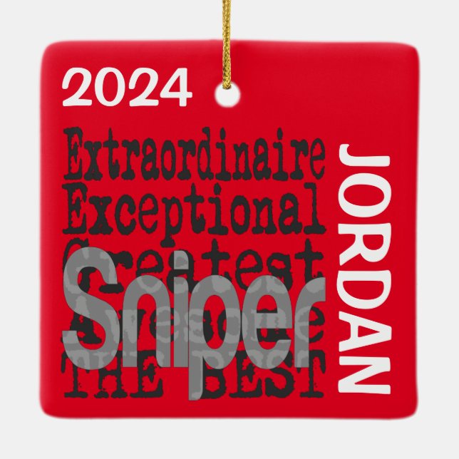 Sniper Extraordinaire CUSTOM Ceramic Ornament (Back)