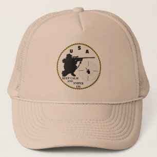 SNIPER ON TRUCKER HAT