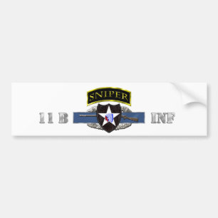 Sniper Tab 11B CIB 2nd ID Bumper Sticker