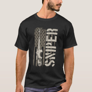Sniper Usa American Flag Military Sharpshooter Gif T-Shirt