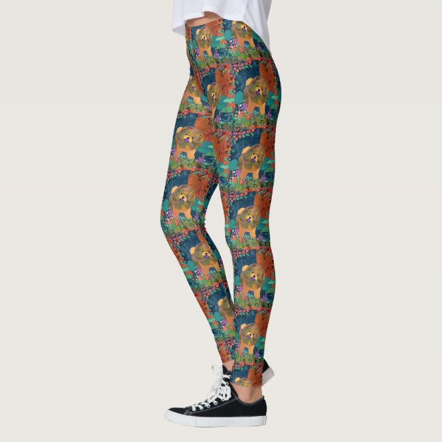 SNIPPET - smaller pattern-  Chow leggings (Left)