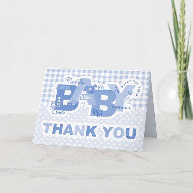 Snips & Snails Baby Thank You Notes (Front)