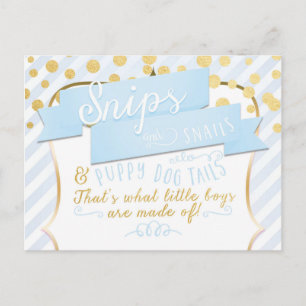Snips & Snails Boys Announcement Photo Postcard