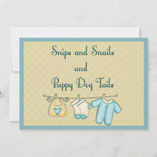 Snips Snails Puppy Dog Tails Baby Shower By Mail Invitation