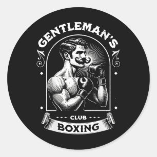 #snirt Gentleman's Boxing Club Retro With Box Boxe Classic Round Sticker