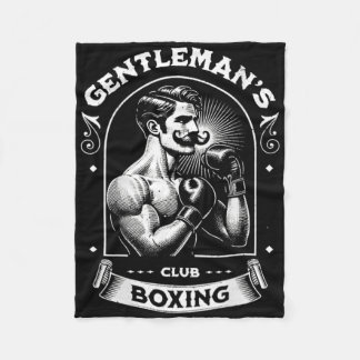 #snirt Gentleman's Boxing Club Retro With Box Boxe Fleece Blanket