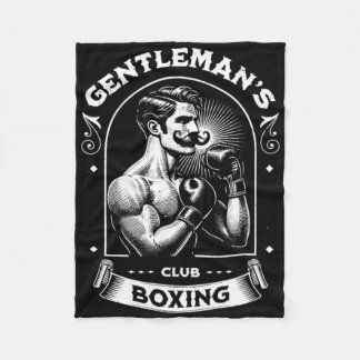 #snirt Gentleman's Boxing Club Retro With Box Boxe Fleece Blanket