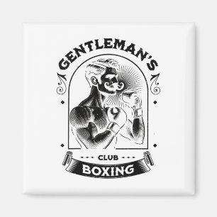 #snirt Gentleman's Boxing Club Retro With Box Boxe Magnet