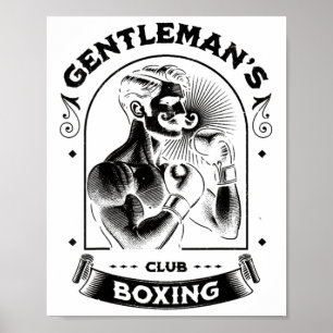 #snirt Gentleman's Boxing Club Retro With Box Boxe Poster