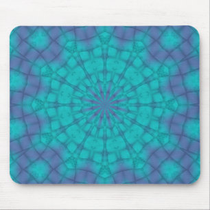 Sno Flakes on Teal and Purple Background Mouse Pad