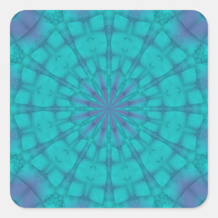 Sno Flakes on Teal and Purple Background Square Sticker