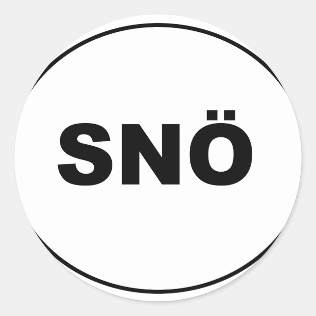 SNÖ Refrigerator Magnet. Classic Round Sticker (Front)