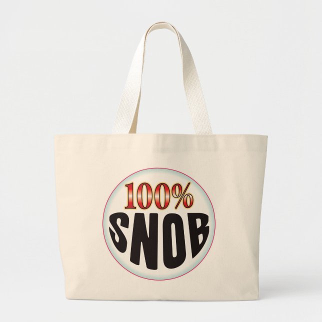 Snob Tag Large Tote Bag (Front)