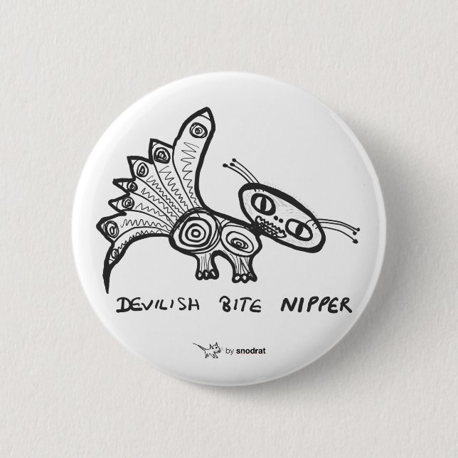 Snod Rat: Devilish Bite Nipper 6 Cm Round Badge (Front)