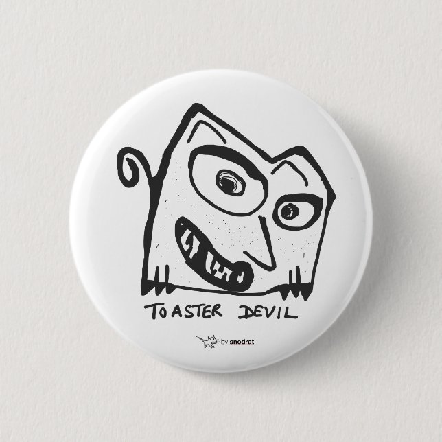 Snod Rat: Toaster Devil 6 Cm Round Badge (Front)