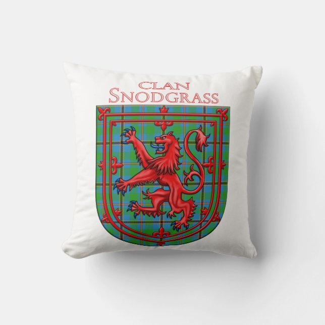 Snodgrass Tartan Scottish Plaid Lion Rampant Cushion (Front)