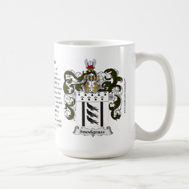 Snodgrass, the Origin, the Meaning and the Crest Coffee Mug (Right)