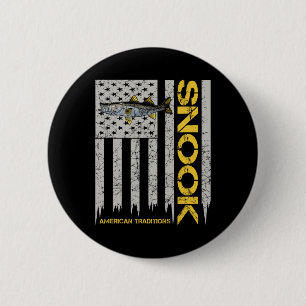 Snook Fisherman - Vintage Style American Flag Snoo 6 Cm Round Badge