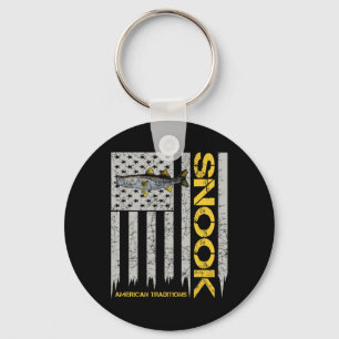 Snook Fisherman - Vintage Style American Flag Snoo Key Ring