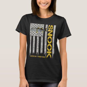 Snook Fisherman - Vintage Style American Flag Snoo T-Shirt