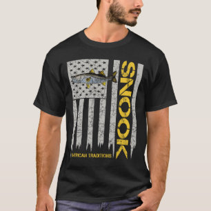 Snook Fisherman - Vintage Style American Flag Snoo T-Shirt