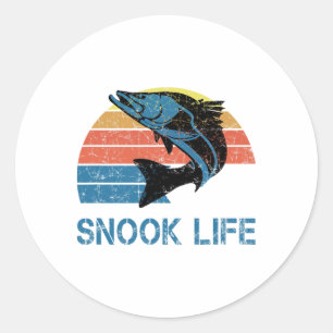 Snook Fishing Retro Vintage Style Jumping Saltwate Classic Round Sticker