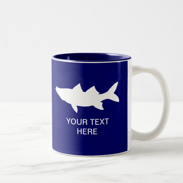 Snook Fishing Silhouette Two-Tone Coffee Mug (Right)