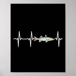 Snook Heartbeat For Saltwater Fish Fishing Lovers Poster