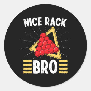 Snooker Apparel For Adult Nice Rack Bro Pool Billi Classic Round Sticker