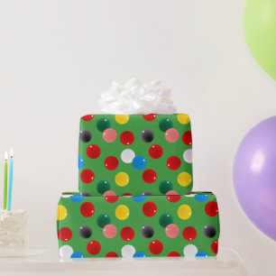 Snooker Balls Patterned Colourful Wrapping Paper
