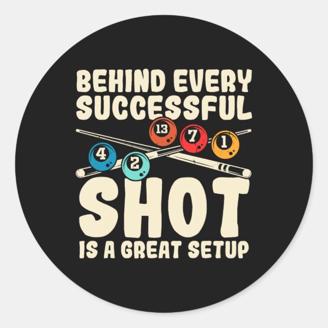 Snooker Billiard Player Billiards  Classic Round Sticker (Front)