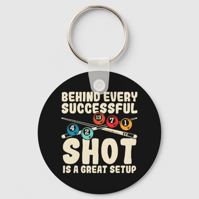 Snooker Billiard Player Billiards  Key Ring (Front)