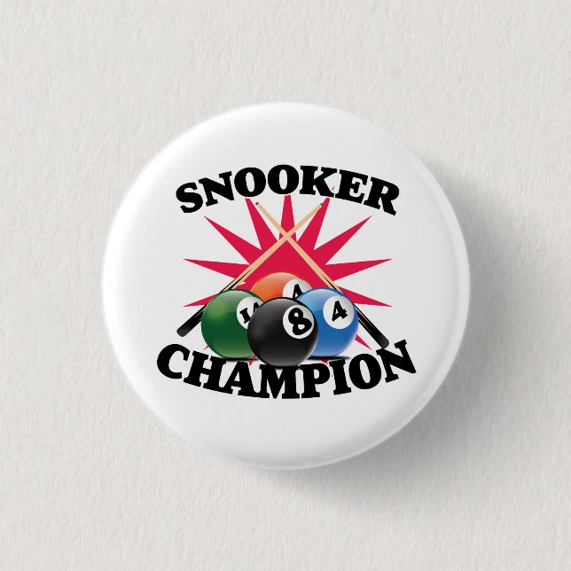 Snooker Champion  3 Cm Round Badge (Front)
