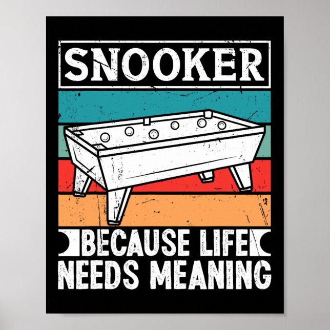 Snooker Clothes For Men Because Life Needs Meaning Poster (Front)
