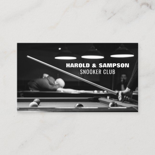 Snooker Club Portrait, Pool & Snooker Player/Club Business Card (Front)
