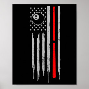 Snooker Design 4th Of July Patriotic Us American F Poster